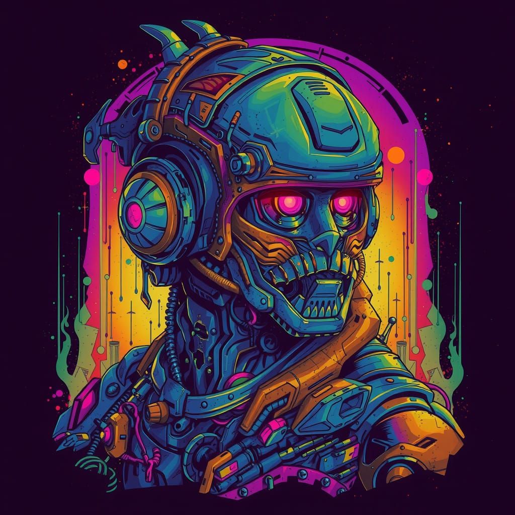 Cyberpunk Robot Guardian