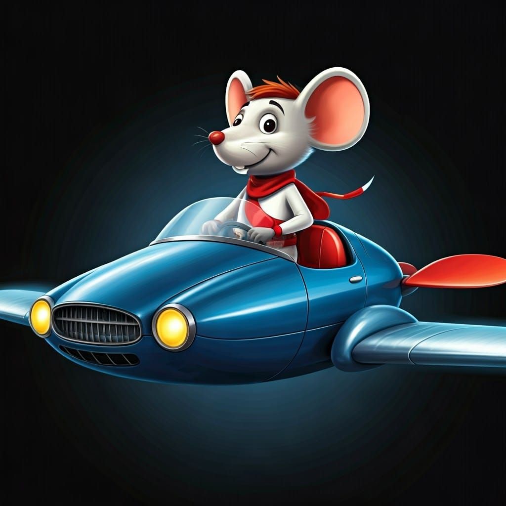 Dangermouse Soars in His Iconic Flying Car