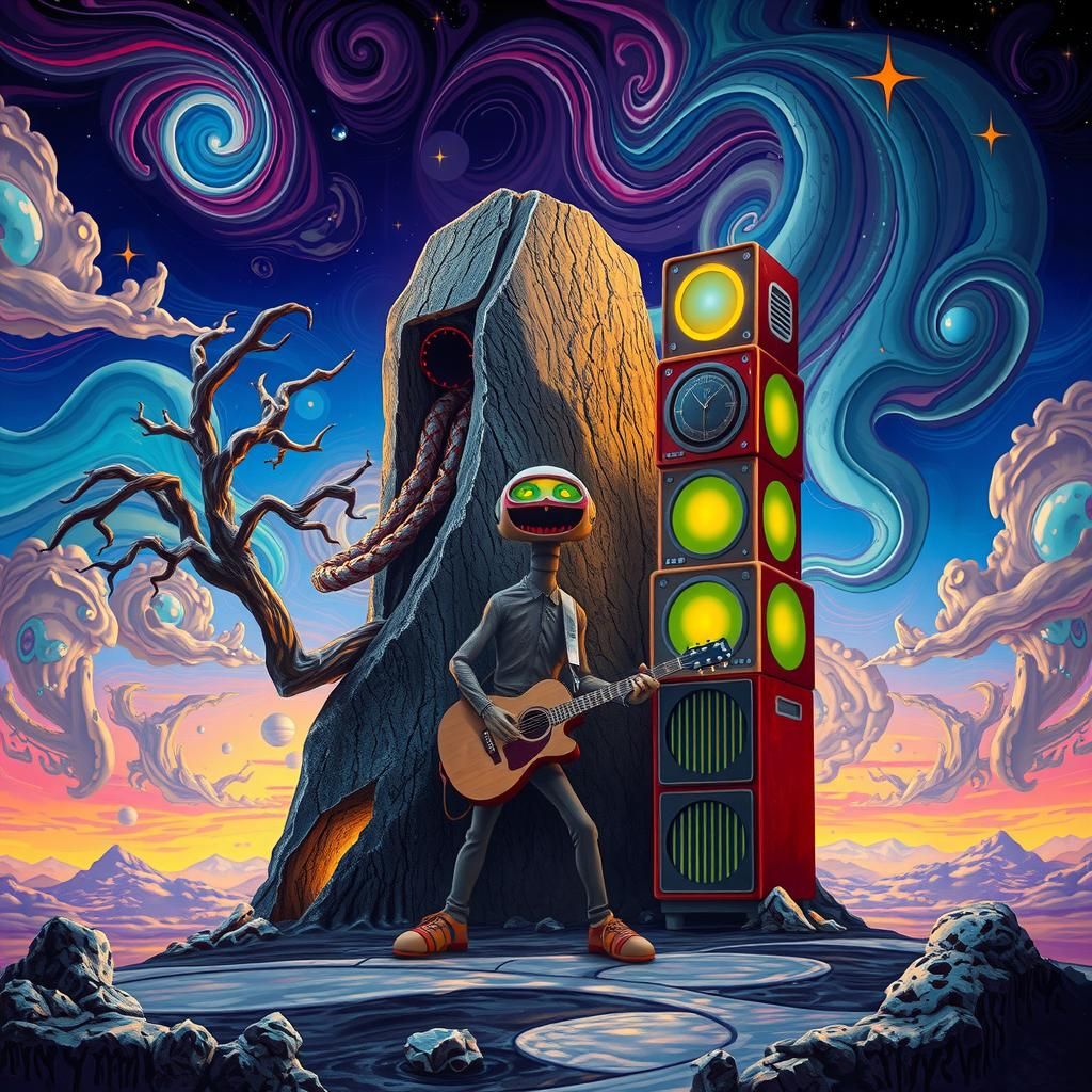 Surreal Band of Tree, Rock, and Computer