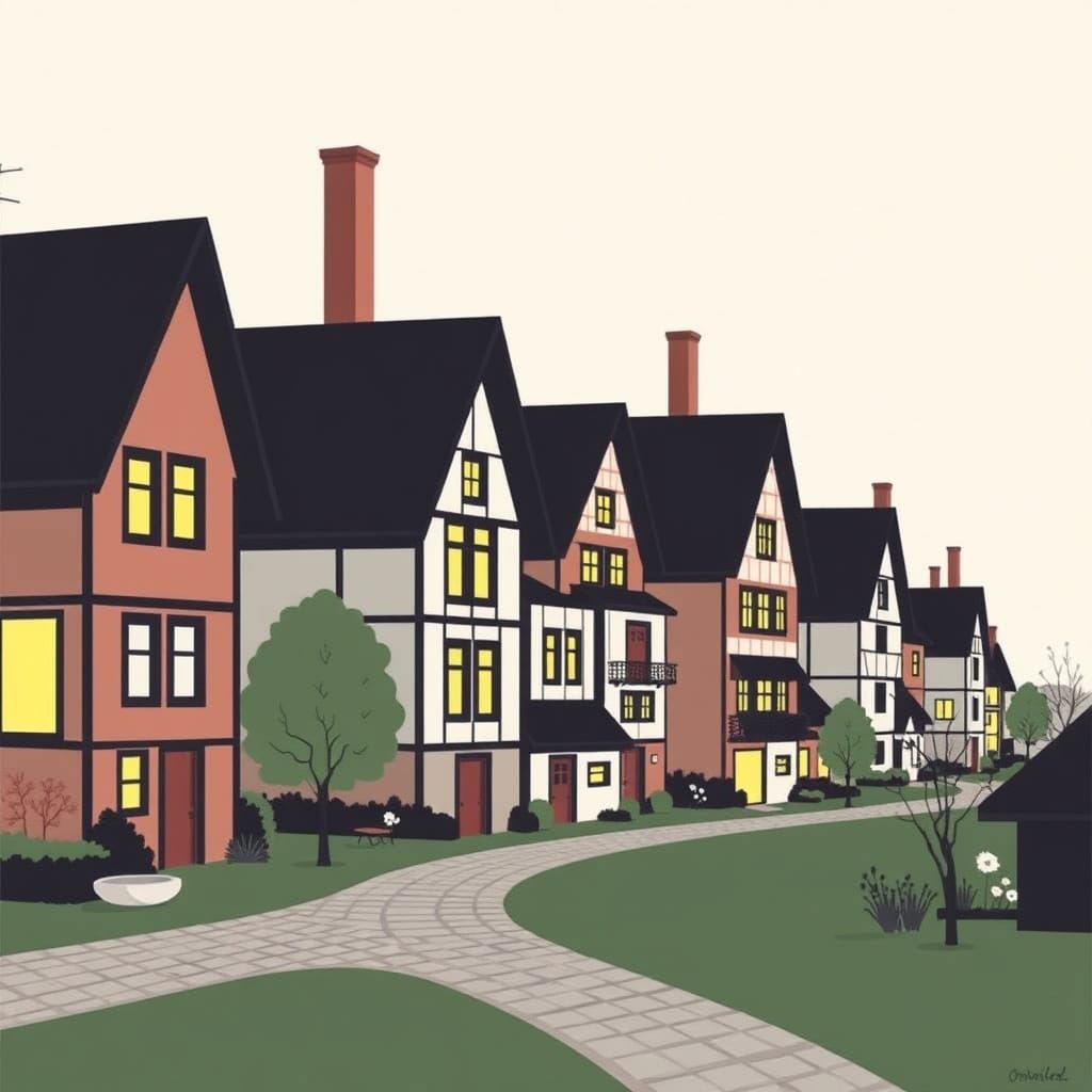 Detailed Fachwerk Village Graphic Masterpiece