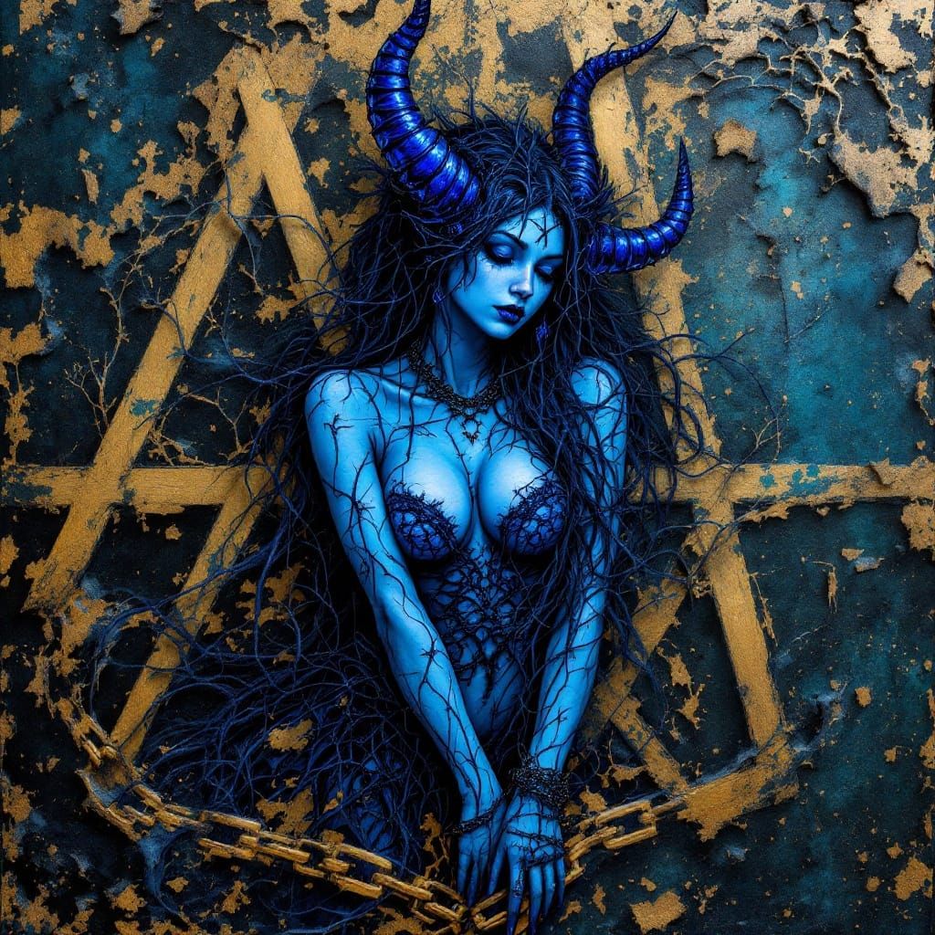 Eldritch Briarheart in a Burned Book Canvas Art