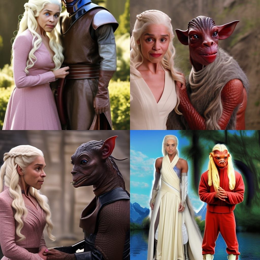 a Hallmark-style romance starring Jar Jar Binks and Daenerys Targaryen, with a cameo by RuPaul Charles