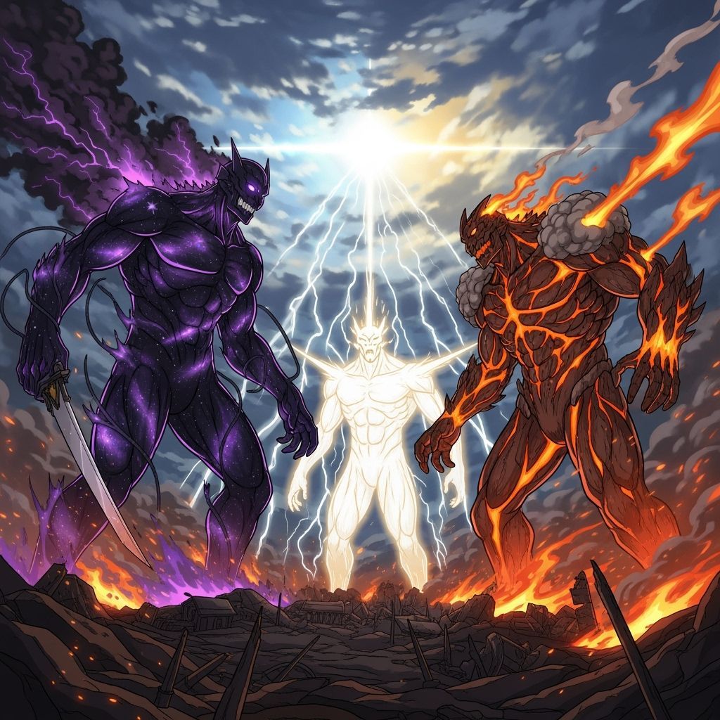 Cel-Shaded Anime Titans Clash in Cataclysmic Battle