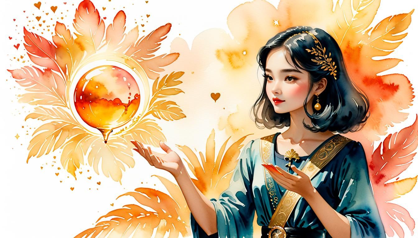 Ethereal Fortune Teller Illustration in Watercolor Wash