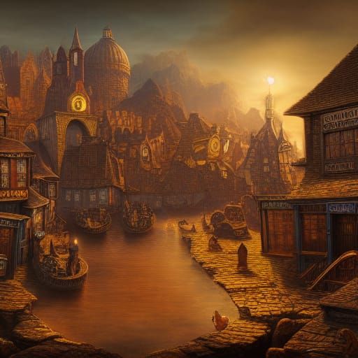 Ankh-Morpork Discworld: Detailed Matte Painting
