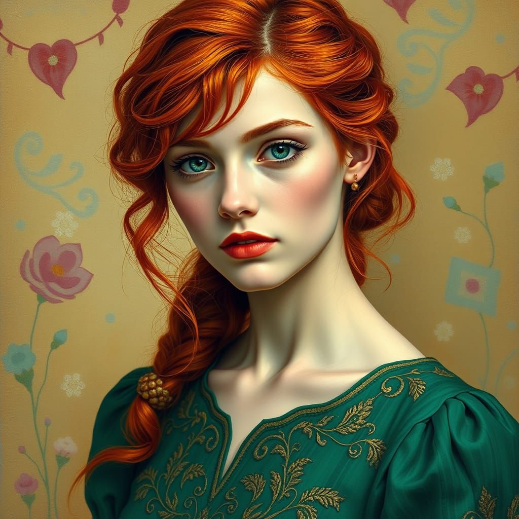 Red-Haired Lady with Ethereal Heterochromia