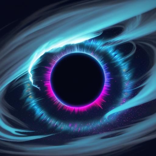 Mystical Crescent Moon Engulfed in Neon Smoke