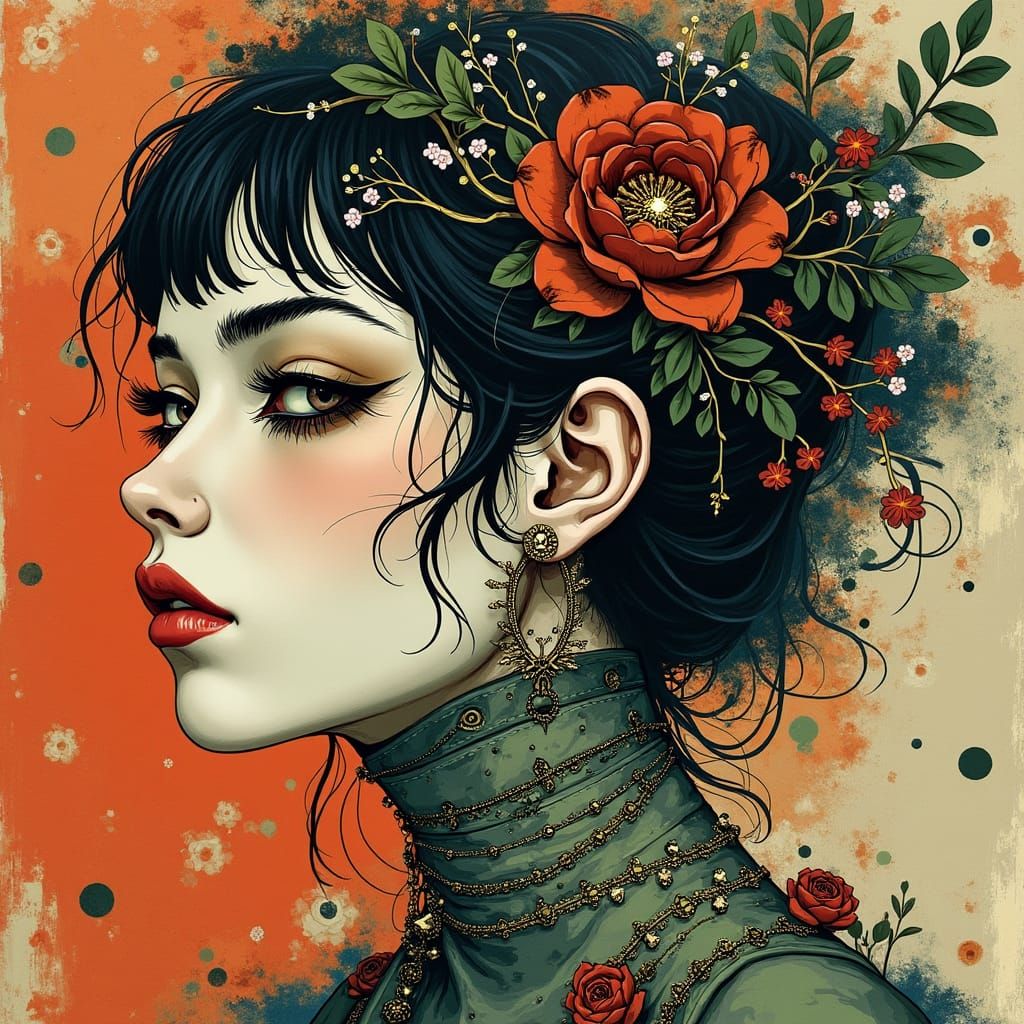 Woman in the style of Philippe Druillet,