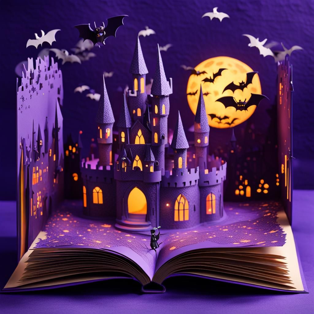 Spooky Castle Pop-Up Book with Adorable Monsters