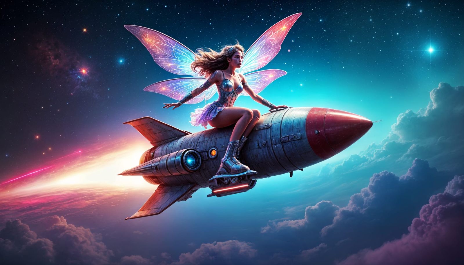 Fairy on Rocket Skates in Distant Galaxy