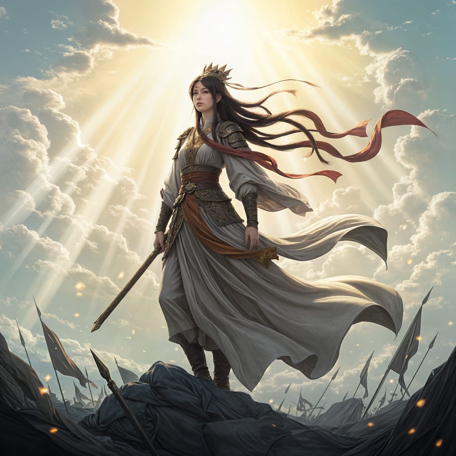 Victorious Warrior Queen in Chinese Silk