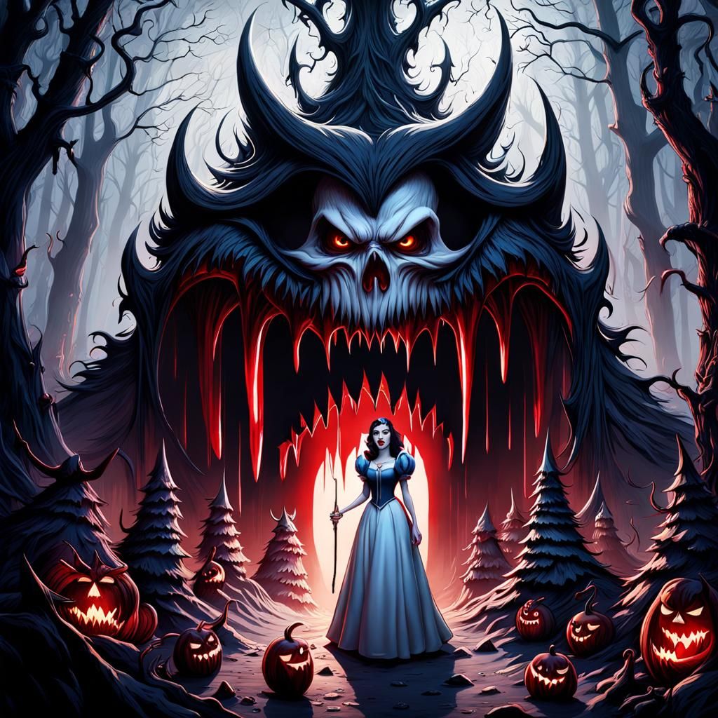 Snow White has had enough of the goody-two-shoes image. Her utter rage manifests itself in the forest