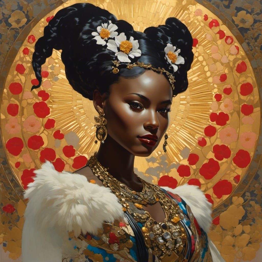 Black Cat and Woman in Splatter Graffiti Style