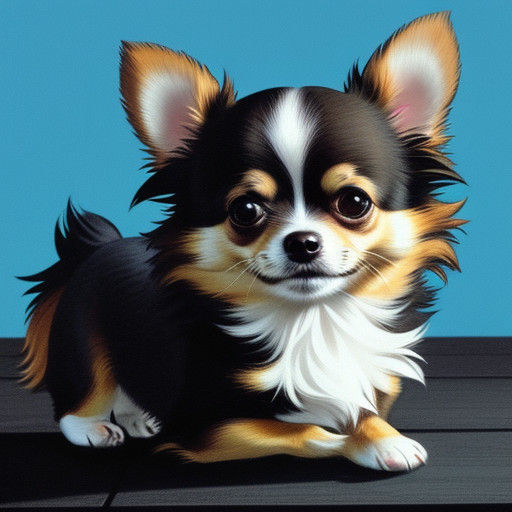 Cute Long Haired Chihuahua with Cinematic Anime Lighting