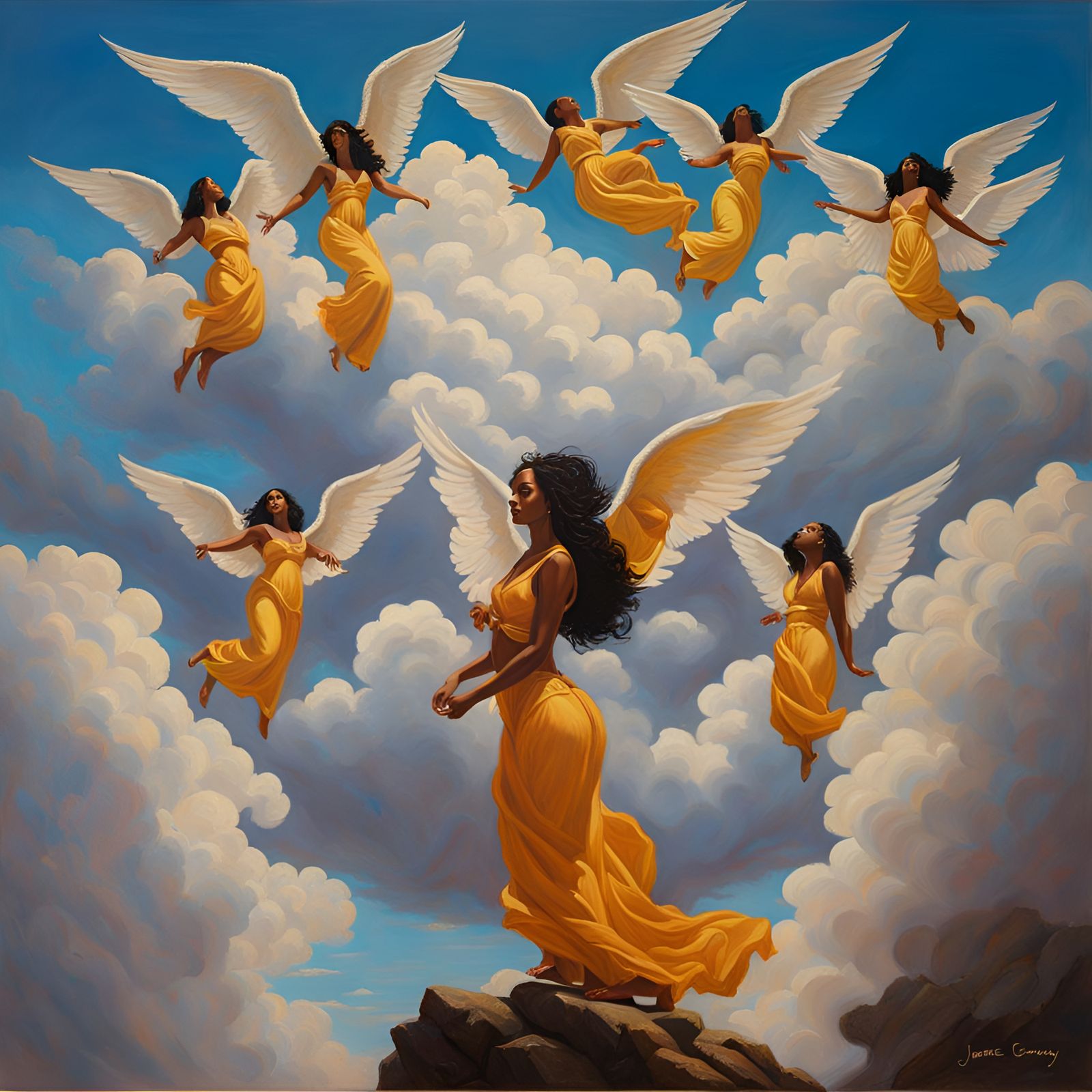 Hip Hop Angels in Ethereal Embrace