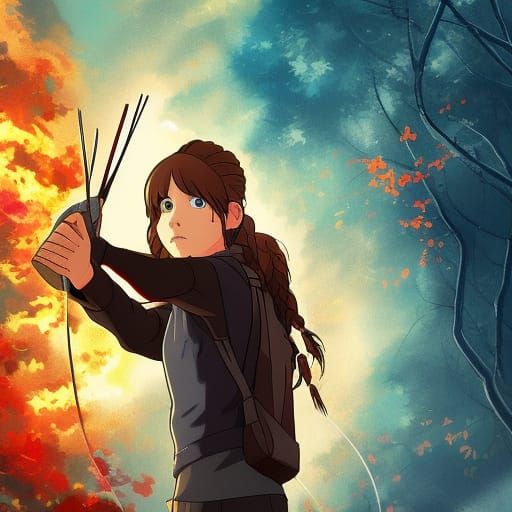 Hunger Games in Studio Ghibli Anime Style