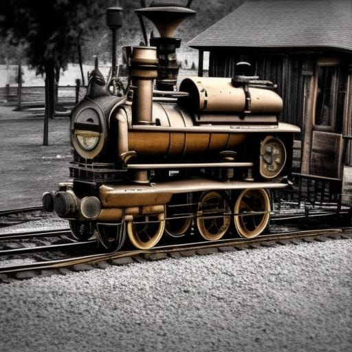 Steampunk Train Engine: Mechanical Marvel