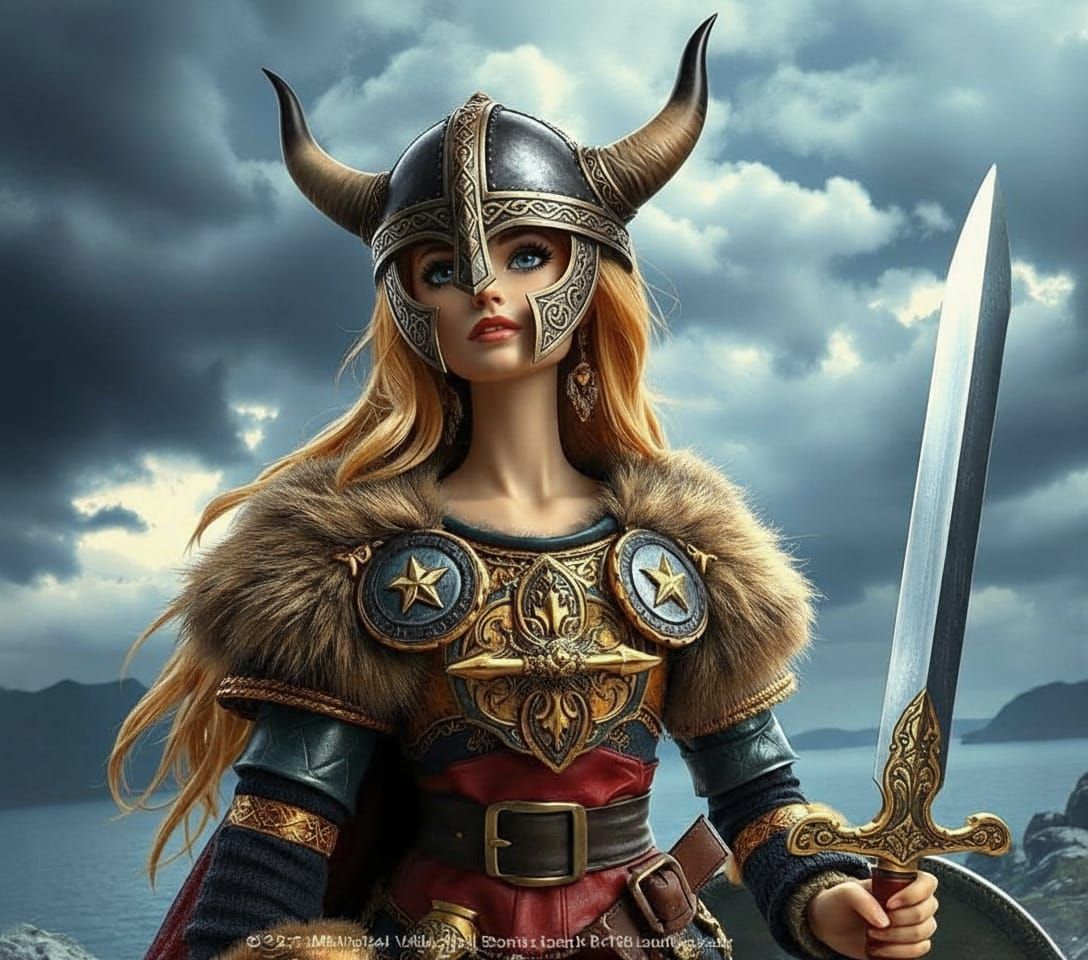 Medieval Viking Barbie in Warrior Armor