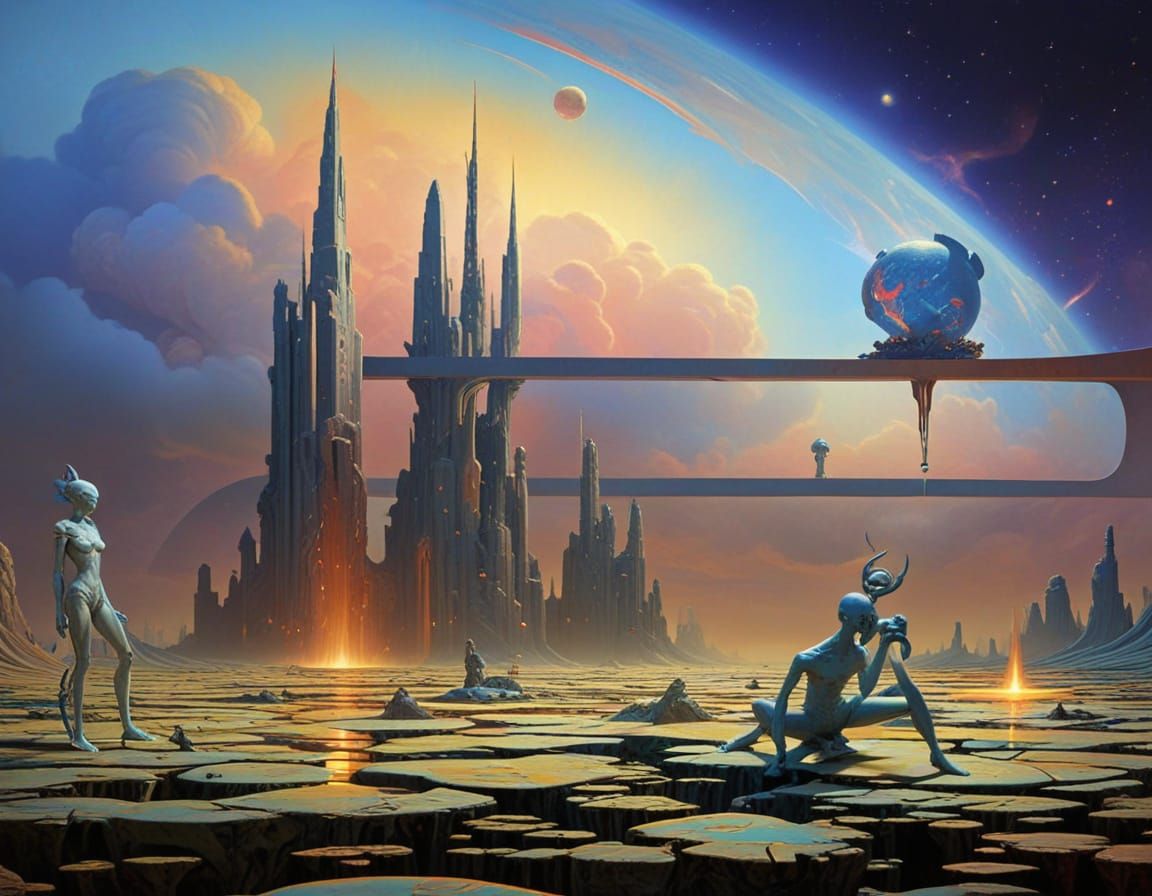 3D sci-fi ubiquitous over-stimulated inspiration By James Jean; by Rufino Tamayo; wonderland