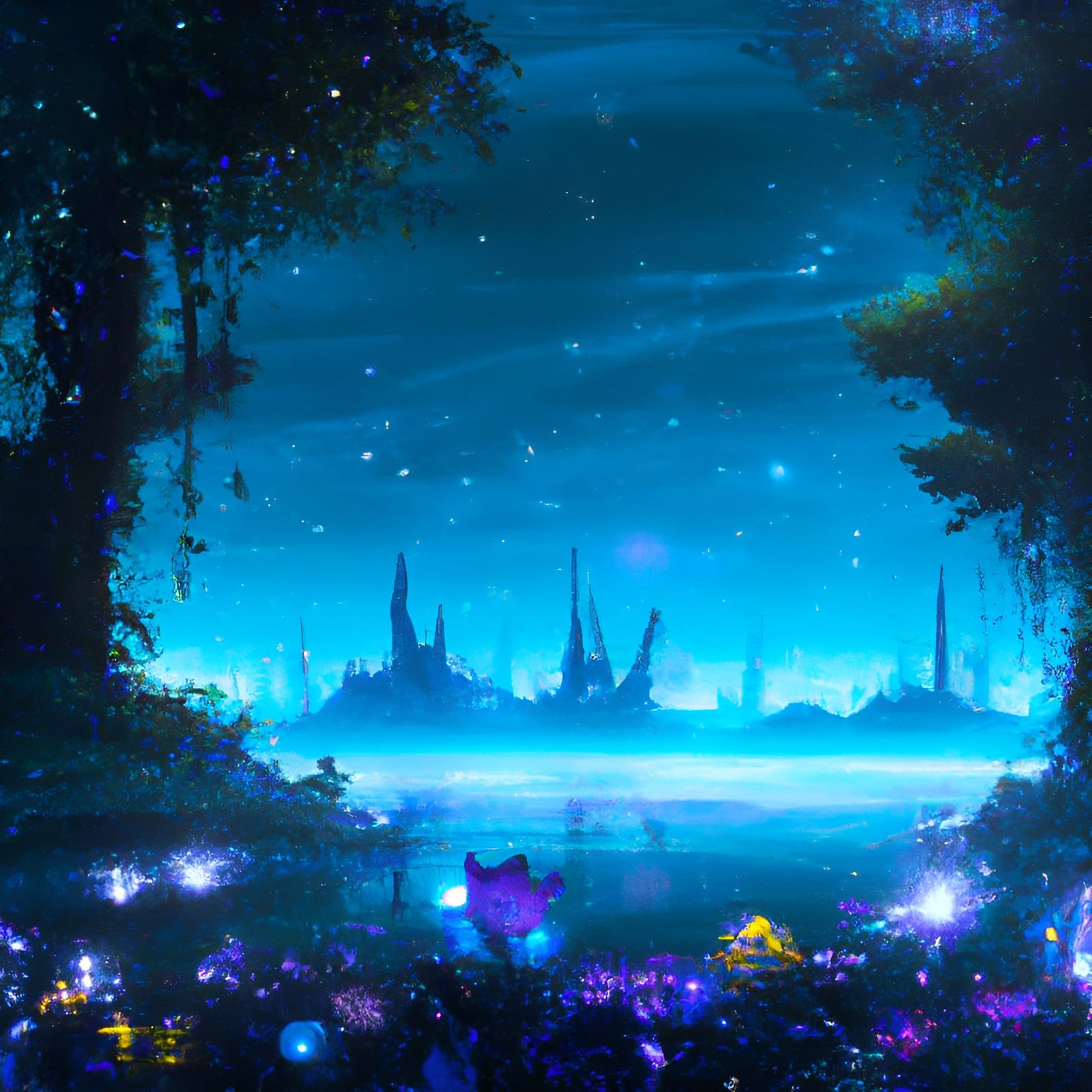 Sparkling Night Forest