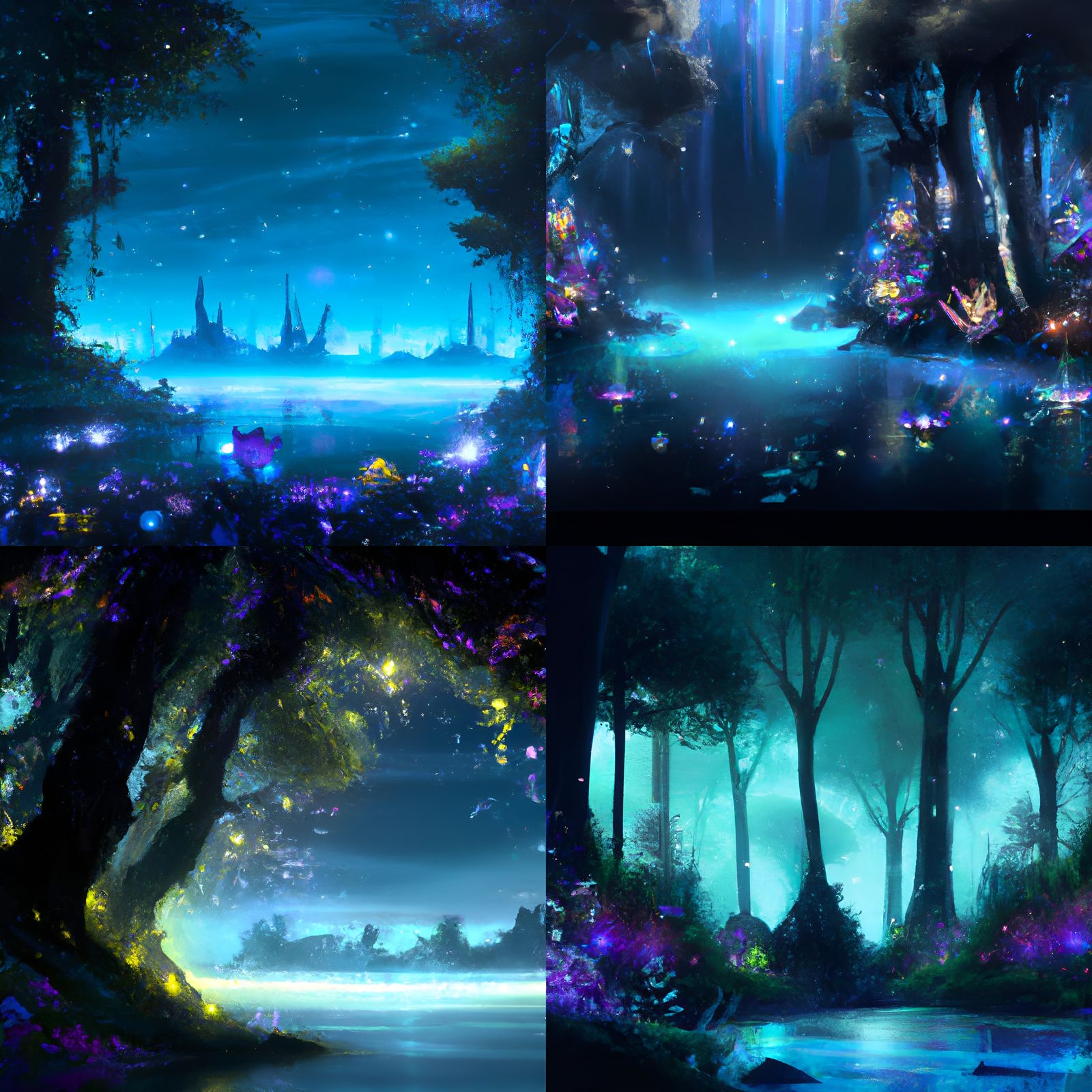 Sparkling Night Forest