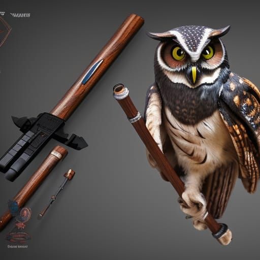 Retro Owl Weapon Concept Art