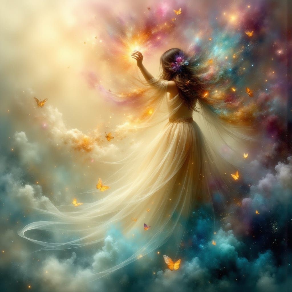 Ethereal Dreamscape in Ink Wash Painting Style