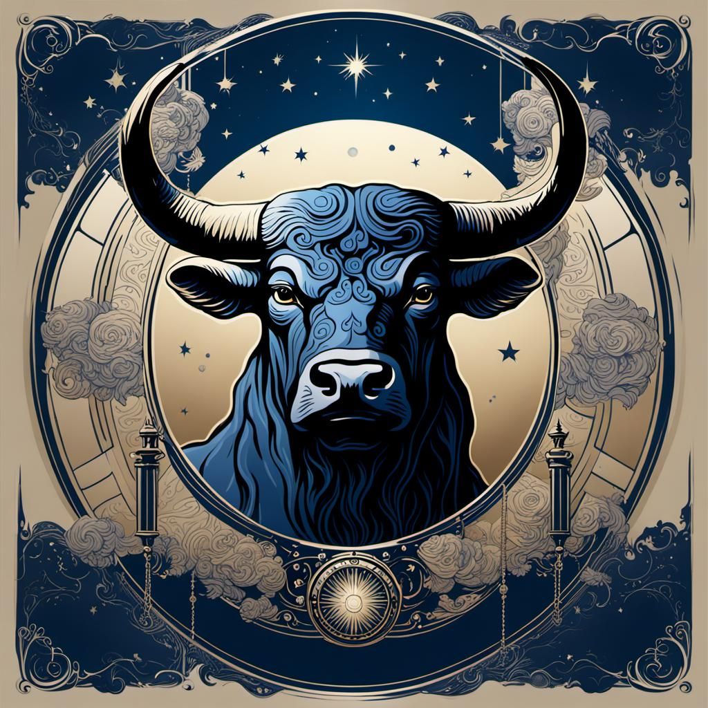 Taurus Constellation Screensaver in Dark Fantasy Style
