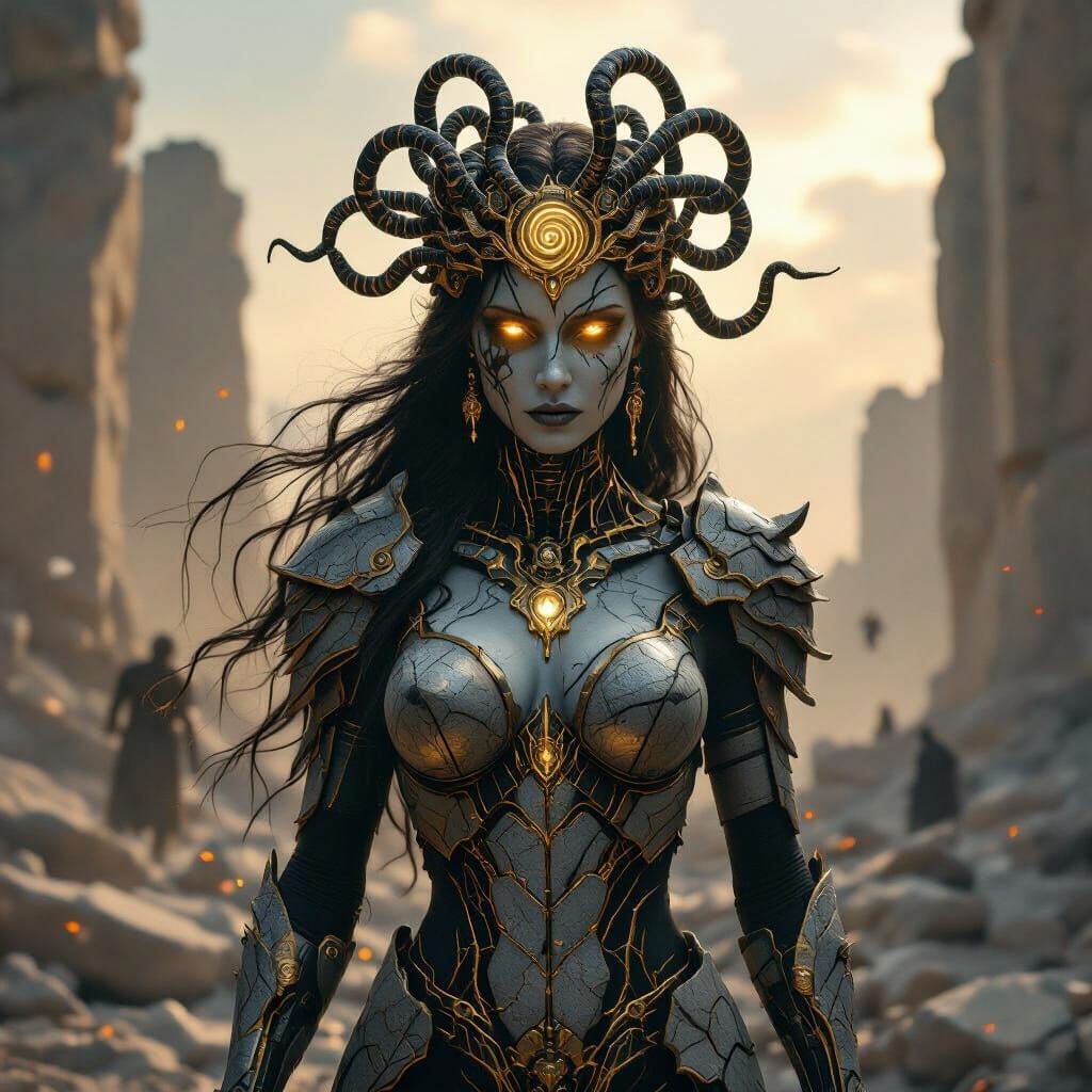 Cosmic Medusa Warrior in Shattered Celestial Battlefield