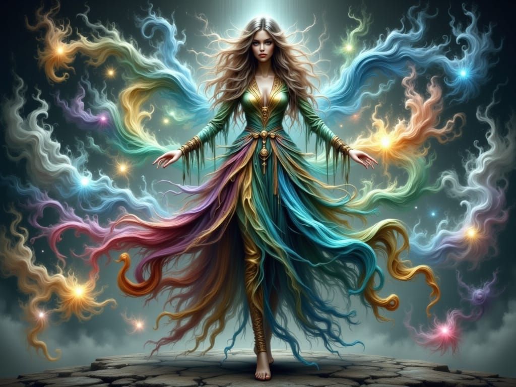 Elemental Alchemist in a Dreamlike Environment