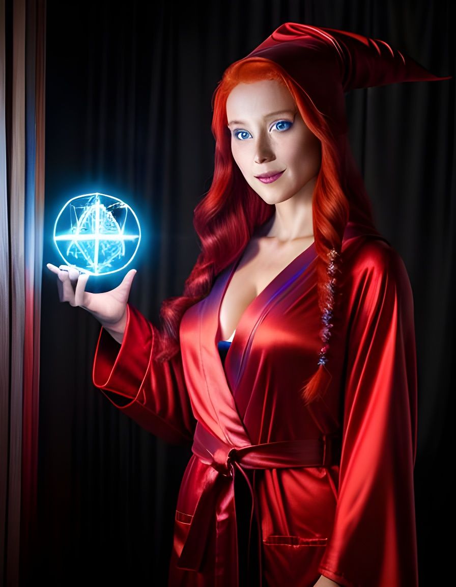 Red Sorceress Returns Home: Fantasy Portrait