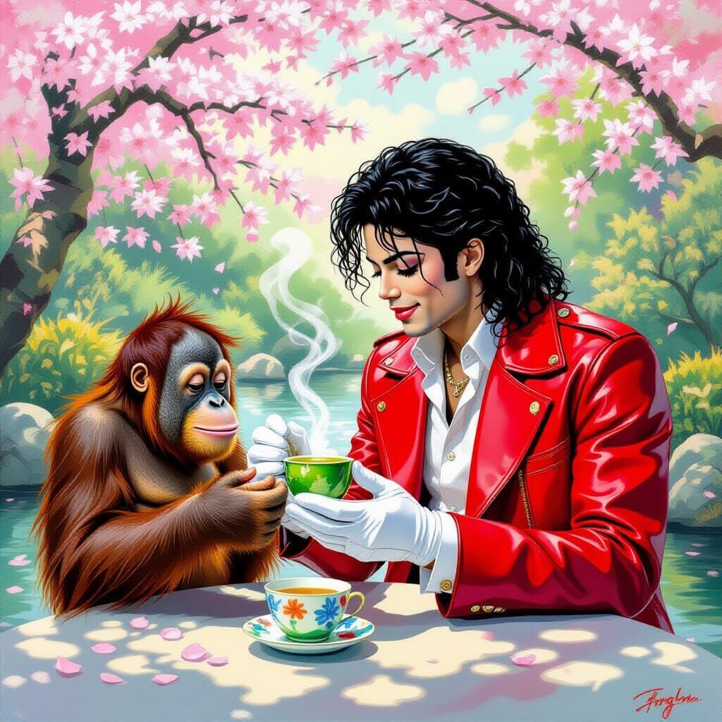 Michael Jackson and Bubbles in Japan: Digital Art
