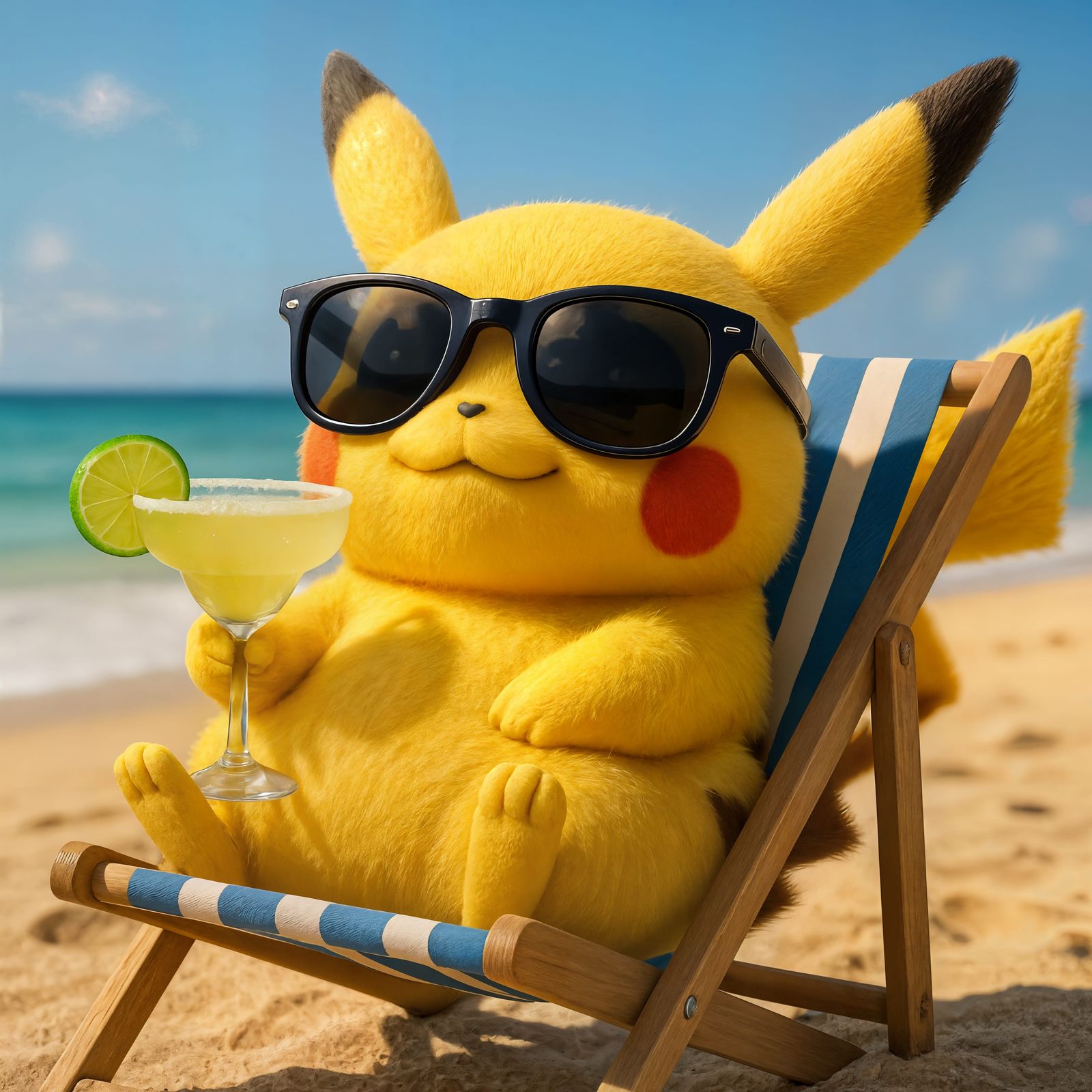 Pikachu Relaxation: CGI Beach Scene