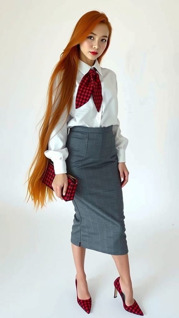 Business fashion ensemble with the perfect shoes and bag!