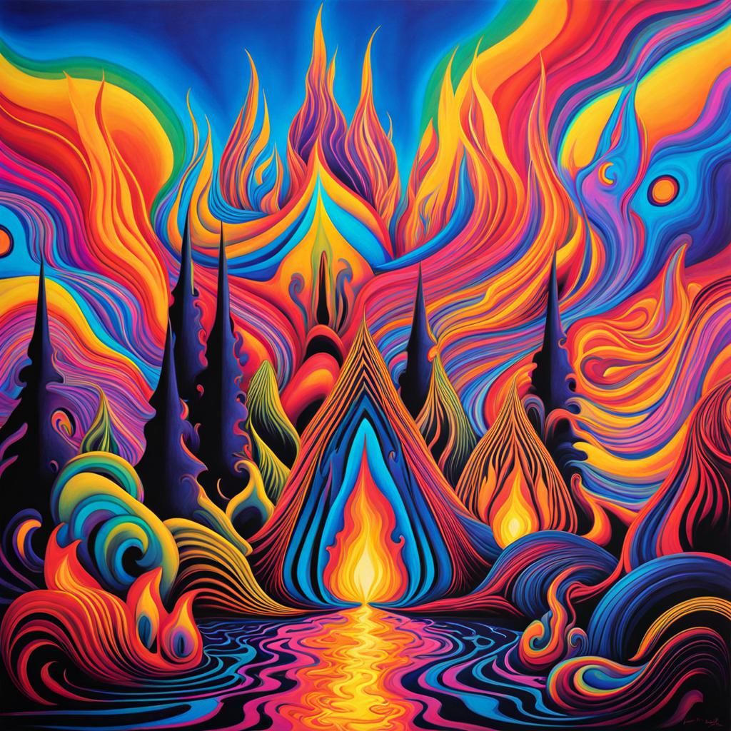 Psychedelic Flames Art