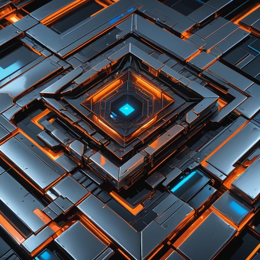 Metallic Rhombus Fantasy Symbol Art in Matte Style