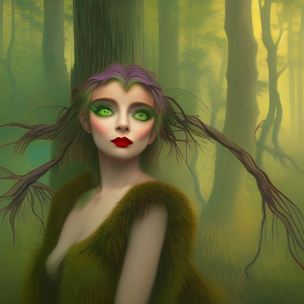 Forest Fairy Portrait in a Fantastic Style