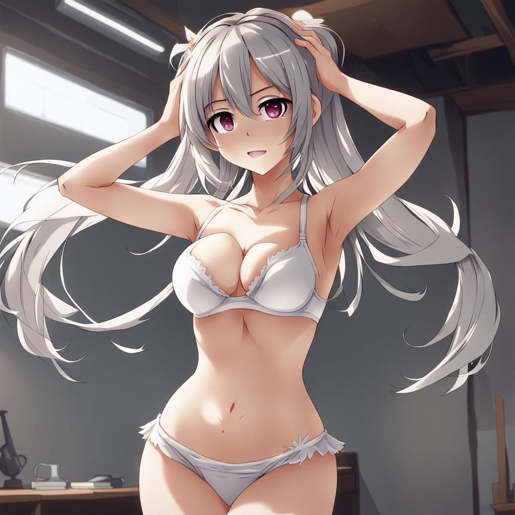 Anime Style Girl Dancing with Enormous Chest