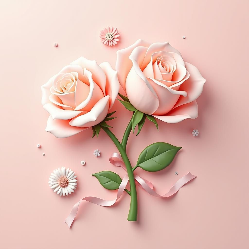 Pink Roses in Bloom: A Dreamlike Oil Painting