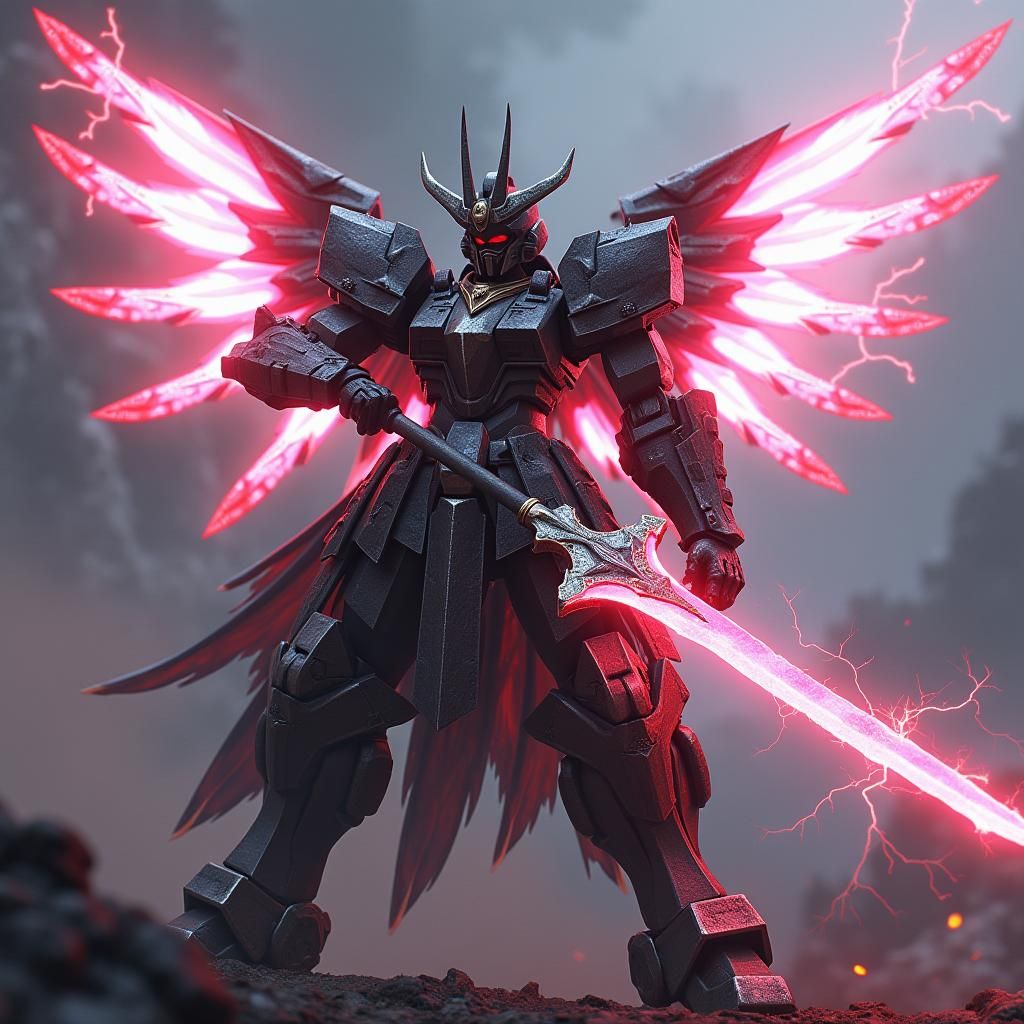 Gundam Samurai Robot Ready for War with Spear