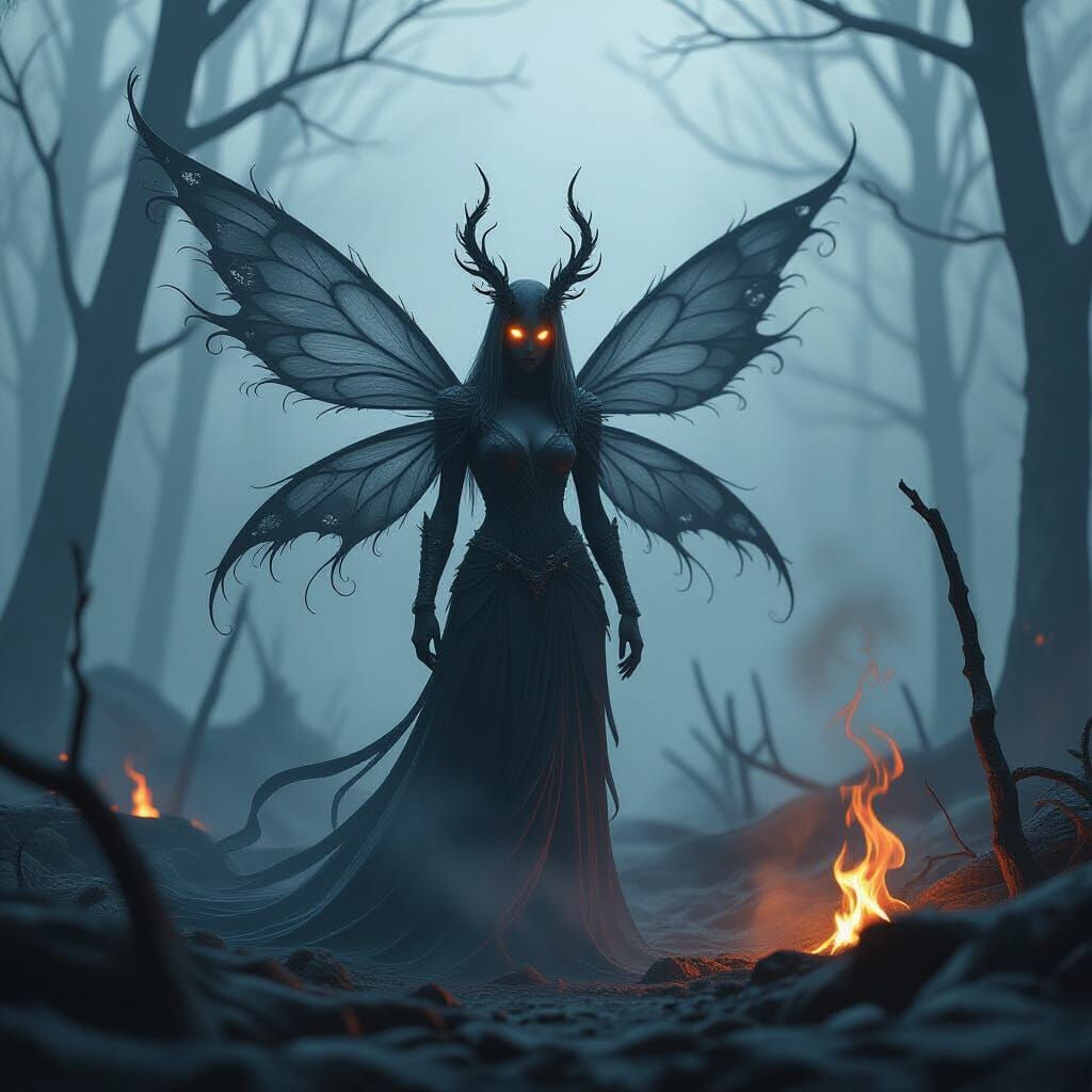 Ethereal Ash Fairy in Charred Forest