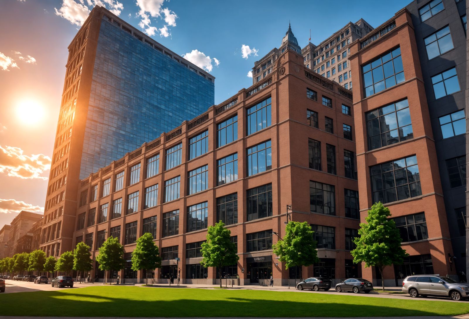 Downtown Office Building in Hyperrealistic Style