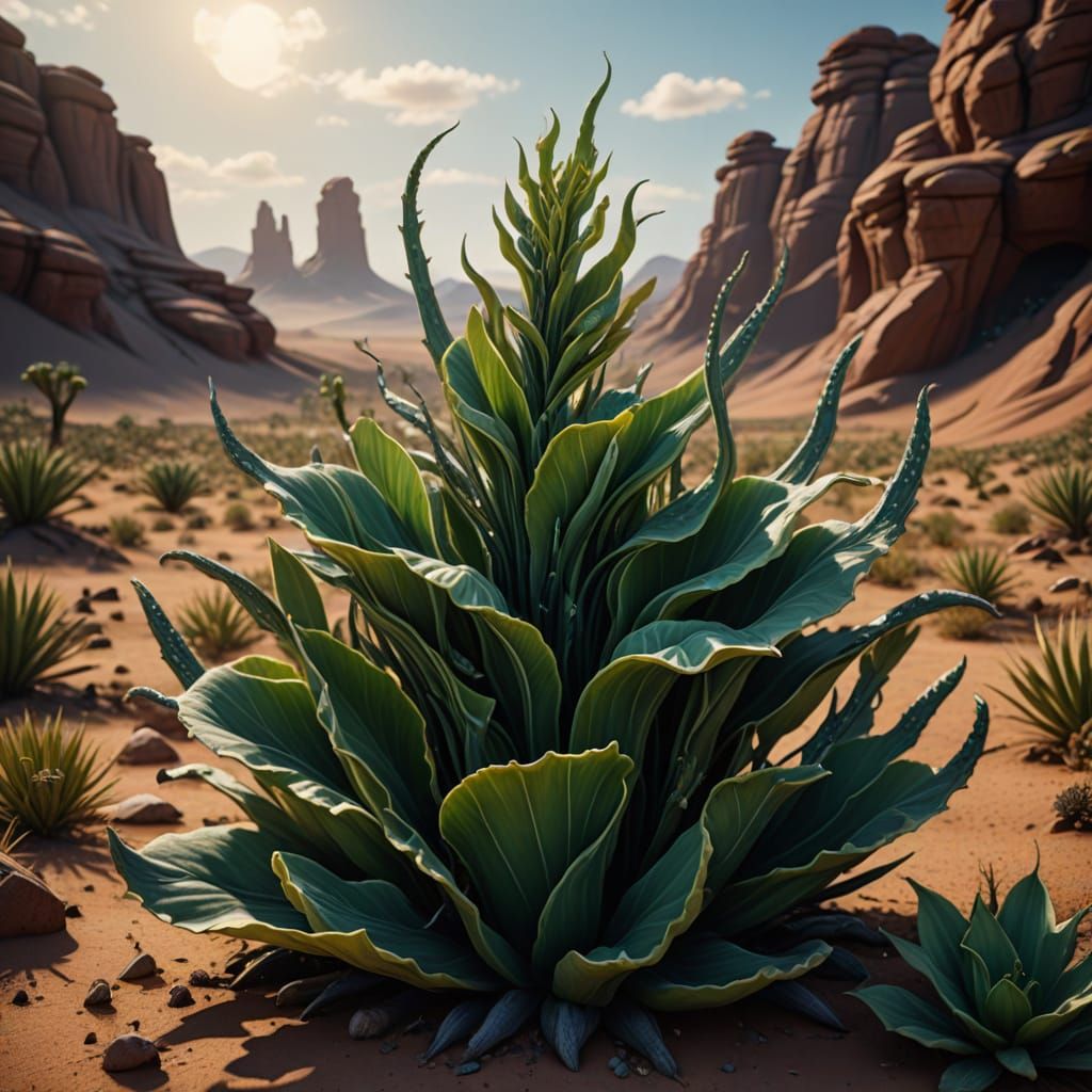 Surreal Desert Botanical in Fractal Pattern