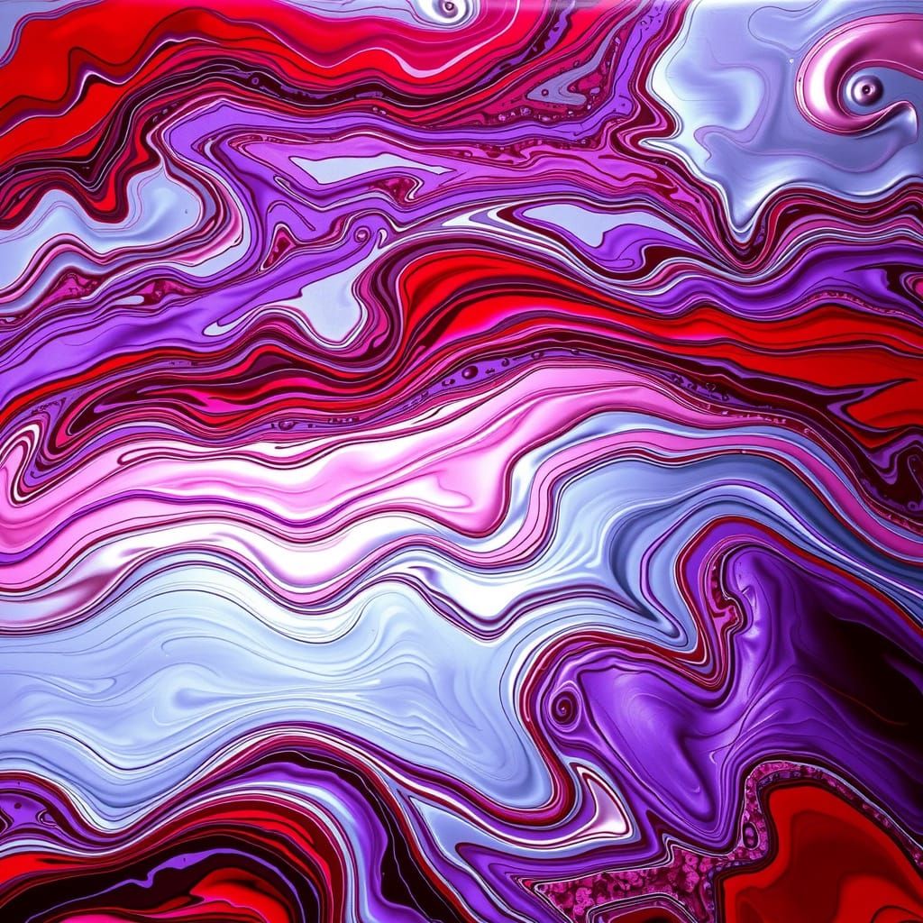 Glossy Epoxy Resin Wave in Futuristic Style