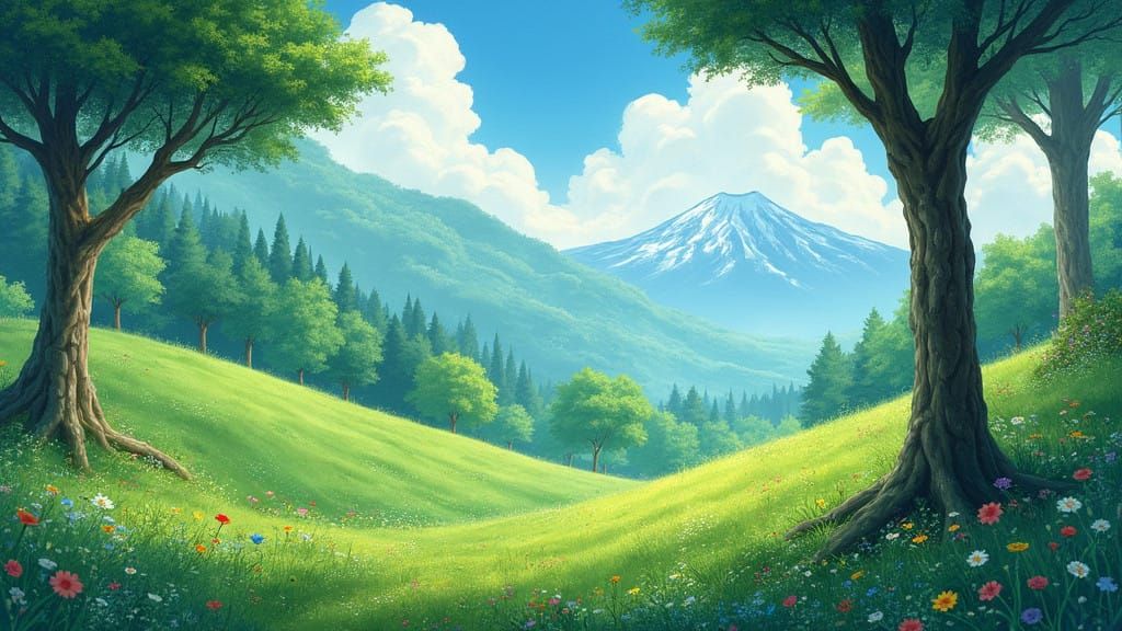 Ghibli style laptop wallpaper