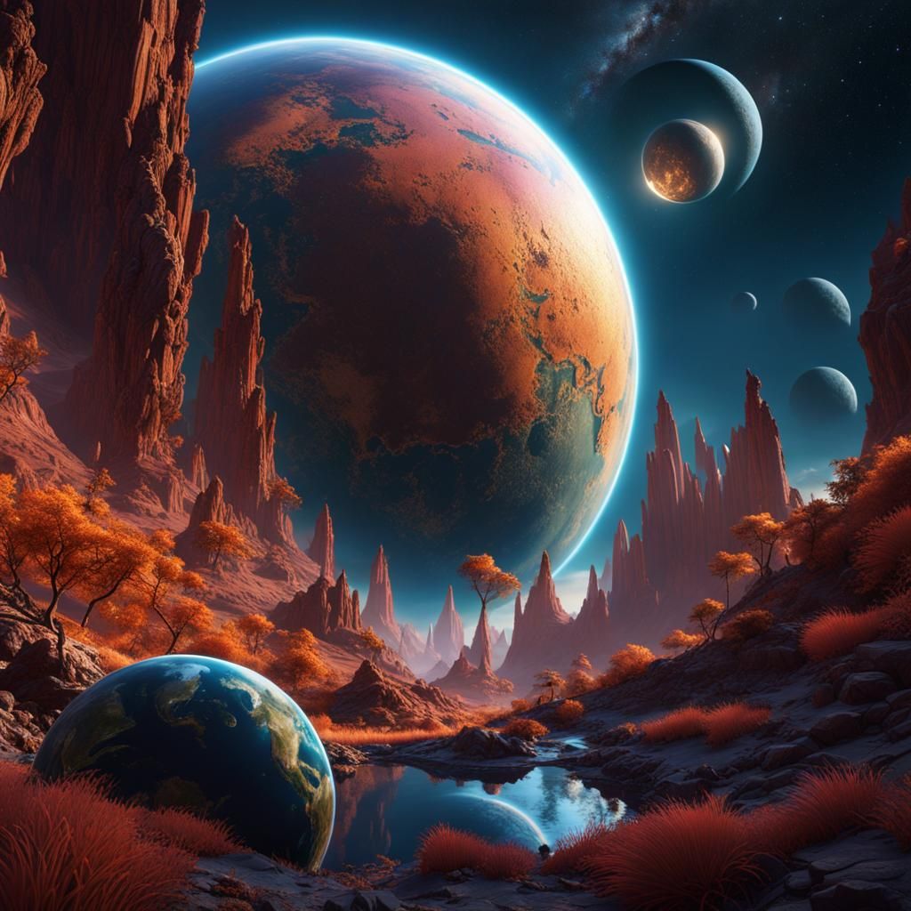 Fantastical Eighth Earth Planet Concept Art