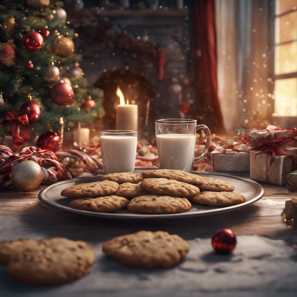 Christmas Tree, Cookies, and Milk: Detailed Matte Painting