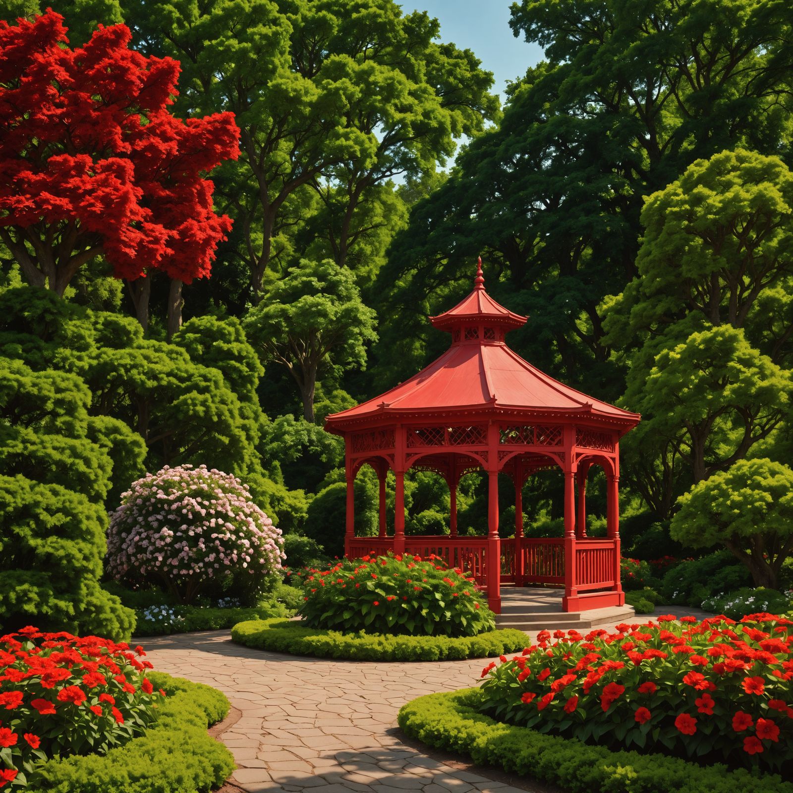 Vibrant Botanical Paradise in Hyperrealistic HDR