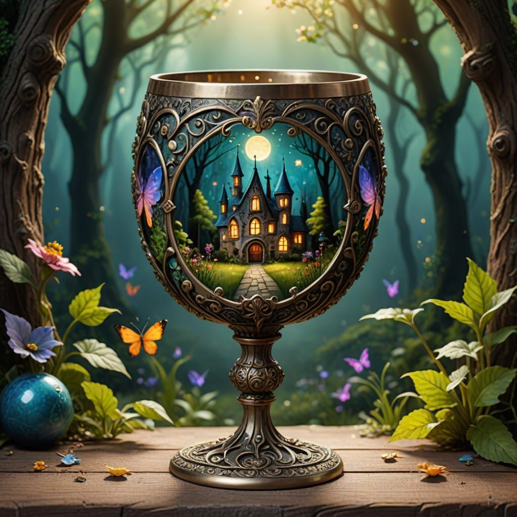 Whimsical Fairy Tale Goblet Fantasy Art