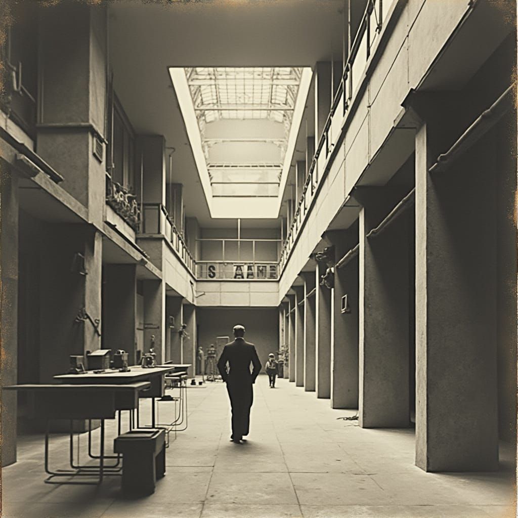 Bauhaus Manufacturing Hall by Walter Gropius